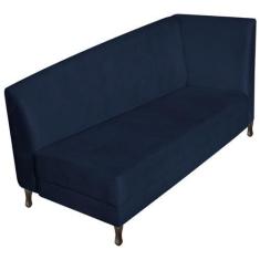 Imagem de Recamier Valéria 160cm Lado Esquerdo Suede Azul Marinho - Amarena Móve
