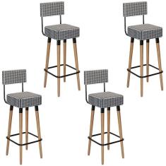 Imagem de Kit 4 Banquetas Para Bancada Estofada Bariloche Cardan