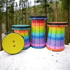 Imagem de Banqueta Banco Retrátil Portátil com Alça Telescópica Banquinho Dobráv