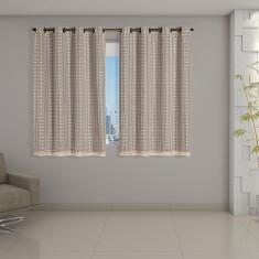 Imagem de Cortina Blackout Pata Com Voil Xadrez 2,80 M X 1,60 M Avelã