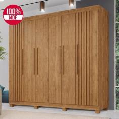 Imagem de Guarda-Roupa De Casal 100% Mdf 6 Portas 4 Gavetas Inglaterra Ripado -