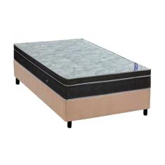 Imagem de Cama Box Solteiro: Colchão Molas Bonnel Ortobom Nanolastic Light Selado + Base CRC Suede Clean(88x188)