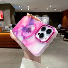 Imagem de Capa de telefone de pintura em aquarela magnética sem fio para iPhone 13 14 Pro MAX Rainbow Silicone Capa macia, vermelha, para iPhone 14 Pro