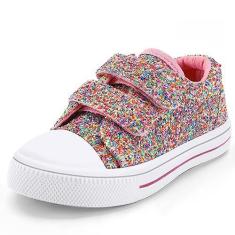 Imagem de K KomForme Criança-Unissex Tênis Infantis e, Tênis com Gancho Duplo e Laço, Sapatos de Lona para Bebês