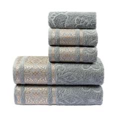 Imagem de Jogo de Banho Toalhas Delicato 100% Algodão Tecido Felpudo Macio 05 Pe