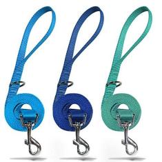 Imagem de azuza Pacote com 3 coleiras de nylon para cães, coleira de estilo básico forte e durável com gancho de coleira fácil de usar, disponível em vários comprimentos para cães pequenos, médios e grandes, azul royal/azul/wathet