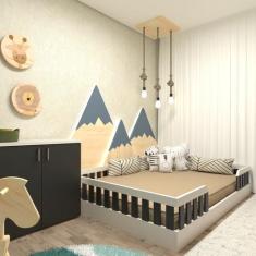 Imagem de Kit Com Cama Casal Infantil E Armário Baixo Montessoriano Yescasa