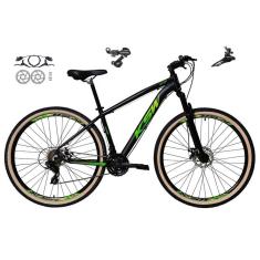 Imagem de Bicicleta aro 29 Ksw Xlt 24v Câmbios Shimano Freios Hidráulicos Garfo com Suspensão Pneu Faixa Bege - Preto/Verde