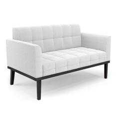 Imagem de Sofá Namoradeira Base Madeira Fixa Preto Elisa Bouclê D03 - D`rossi Cor Off White