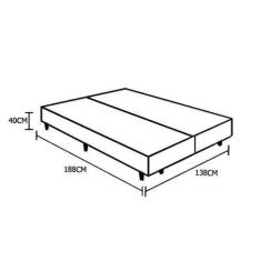 Imagem de Base Box Blindado Casal Bipartido AColchoes Suede Bege 40x138x188