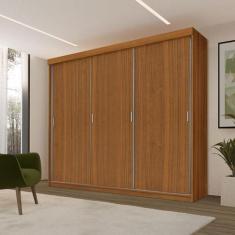 Imagem de Guarda Roupa Casal Ambiente Ímola 3 Portas de Correr Carvalho New - Lu