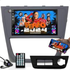 Imagem de kit com central multimidia mp5 com espelhamento android ios + moldura 