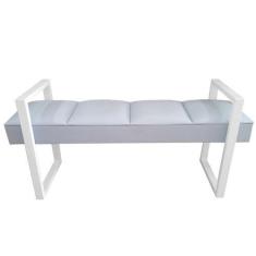 Imagem de Recamier King Branco Base De Metal Branco Sensations Módena - RBL
