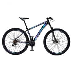 Imagem de Bicicleta Aro 29 Krw Alumínio Shimano 24 Vel Freio A Disco Suspensão S4 15.5 Preto-Azul E Roxo