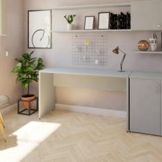 Imagem de Mesa Reta Corp 25mm 120 cm Bramov Móveis Cinza Cristal