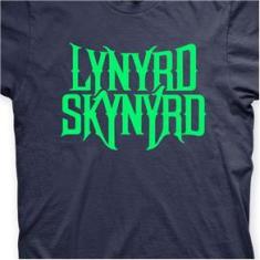 Imagem de Camiseta Lynyrd Skynyrd Marinho e Verde em Silk 100% Algodão