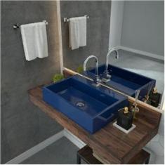 Imagem de Kit Cuba RT55 com Válvula Click 1 Polegada B e Sifão Pvc e Flexível Compace  Escuro