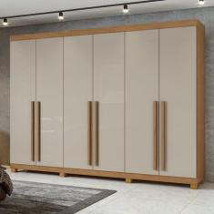 Imagem de Guarda-Roupa 6 Portas 4 Gavetas Bertha Com Pés - Móveis Lopas