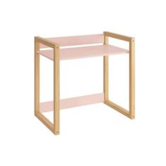 Imagem de Mesa Zoe Infantil com Regulagem de Altura Rosa Fosco/Madeira Natural - Reller