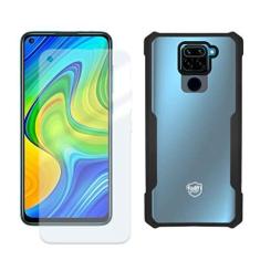 Imagem de Kit Capa Case capinha Dual Shock x e Pelicula Nano Vidro para Xiaomi Redmi Note 9 - Gshield