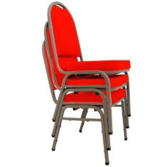Imagem de 03 Cadeiras Para Hotel E Auditório Linha Hotel Vermelho