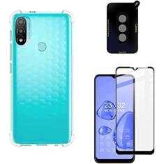 Imagem de Kit Capa Capinha Moto E20 Anti Impactos + Película de Vidro 3D + Pelíc