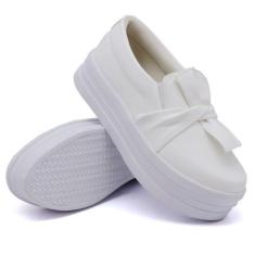 Imagem de Tênis Slip On Feminino Laço Frontal Sola Borracha Robusta Leve Top Mul