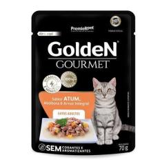 Imagem de Ração Úmida Golden Gourmet  Gatos Adultos 70g 10UN, - Premiere Pet, CA