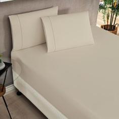 Imagem de Jogo de Lençol Solteiro Percale 200 Fios Ponto Palito Elegance 02 Peça