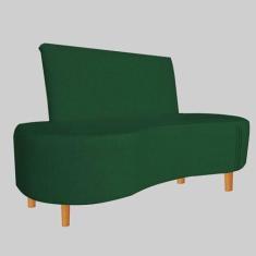 Imagem de Sofá Curvo 2 Lugares Feijão Forma Orgânica Pes Palito Verde