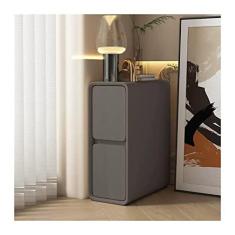 Imagem de Mesa de cabeceira, 2 gavetas, mesa de cabeceira com economia de espaço, mesa de cabeceira ultra estreita, mesa lateral, armário de cabeceira para sala de estar, quarto, escritório, totalmente montado,