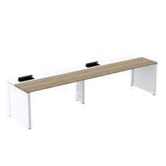 Imagem de Mesa de Plataforma Simples para 2 Pessoas Corporativa 160x792/2p Pscpp160/792/2p Noce Naturalle/Branco
