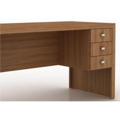 Imagem de Mesa com 03 Gavetas para Home Office ME4113 Amendoa  13 Tecno Mobili