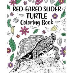 Imagem de Red-Eared Slider Turtle Coloring Book: Adult Crafts & Hobbies Coloring Books, Floral Mandala Coloring Pages