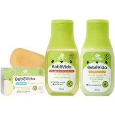 Imagem de Shampoo+Condicionador+Sabonete Vegetal Cha Camomila Bebe Vida - Davene
