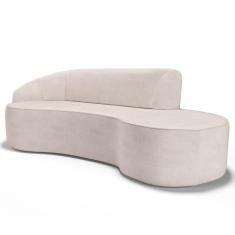 Imagem de Sofá Living  3 Lugares 210cm Braço Esquerdo Mozart D06 Linho Cru - Mpo