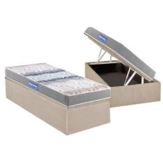 Imagem de Cama Box Baú Solteiro: Colchão Espuma Probel D45 Guarda Costas + Base