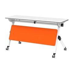 Imagem de Mesas de Conferência Mesa Dobrável Para Sala De Conferências Mesa De Reunião De Armazenamento Portátil, Mesa De Madeira Para Treinamento De Seminário Para Escritório E Casa Com Rodas De 360 ​​° E Estr