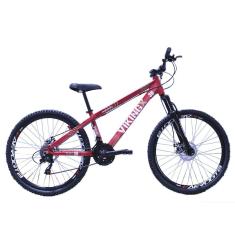 Imagem de Bicicleta Vikingx Aro 26 Câmbios Importado 21v Aero Vermelho Neon