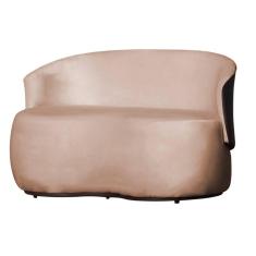 Imagem de Namoradeira 2 Lugares Orgânica Decorativa Beatriz Veludo Rosa/PU Marrom - Montanaris Decor