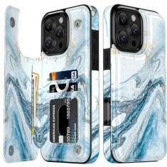 Imagem de LETO Capa carteira para iPhone XX Pro - capa flip de couro - designs de flores elegantes - compartimentos para cartões, suporte - capa protetora de telefone para mulheres e meninas - 15,5 cm - mármore