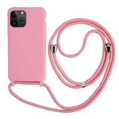 Imagem de Colar tiracolo transversal com cordão capa de telefone para iPhone 14 Plus 13 12 Mini 11 Pro XS Max XR X Silicone TPU macio Capa traseira, rosa, para iphone 14 Pro