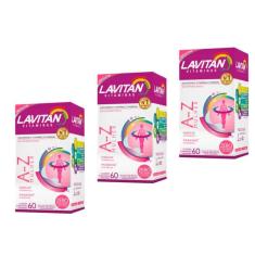 Imagem de Kit Com 3 Vitaminas Lavitan A-Z Mulher Com 60 Comprimidos
