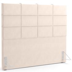 Imagem de Cabeceira Cama Box Casal King 195 cm Roma W01 Suede Bege - Lyam