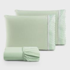 Imagem de Jogo de Lençol Lese Percal 180 Fios King 3 Peças Barato - Verde