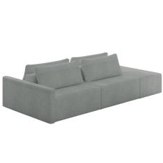 Imagem de Sofá Ilha Modular Com Puff Para Sala Living 232cm Georgia K04 Bouclê Cinza - Mpozenato