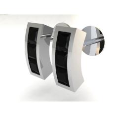 Imagem de Brinco De Prata Carre Com Ziconia Negra Entrega Imediata