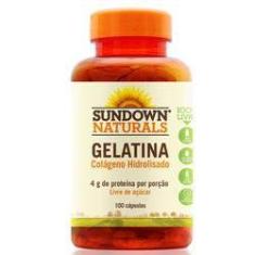 Imagem de Gelatina Colágeno Hidrolisado Gelatin 650mg - Sundown Vitaminas - 100 cápsulas