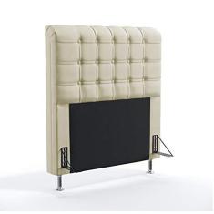 Imagem de Cabeceira Decorativa Rana 90 Para Cama De Solteiro Sued Bege Aradecor