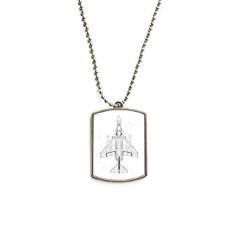 Imagem de DIYthinker Colar com pingente de identificação de cão em aço inoxidável Aircraft Fight Line